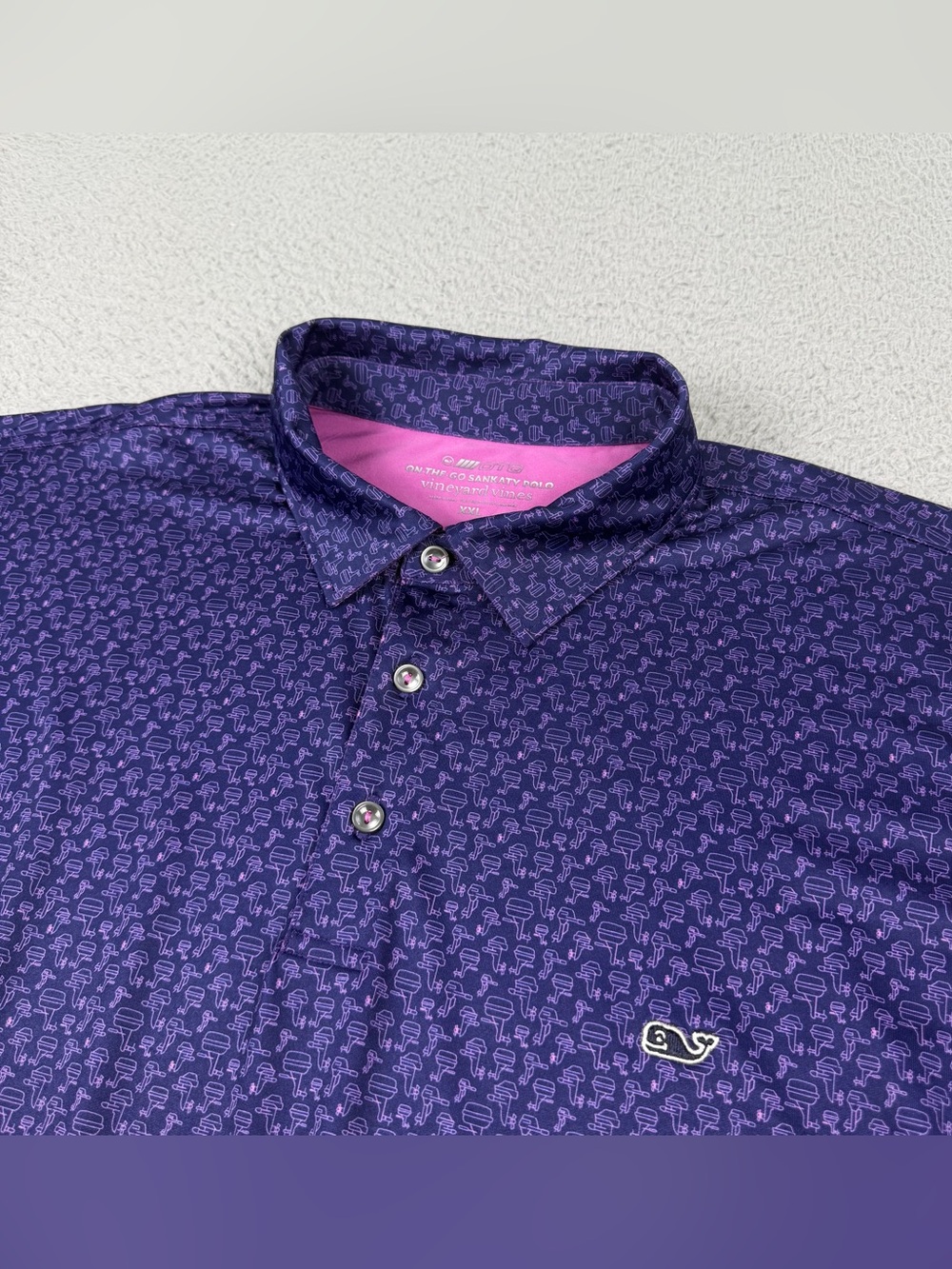 Vineyard Vines OTG Sankaty Polo Shirt Mens XXL Multicolor Print Performance Golf